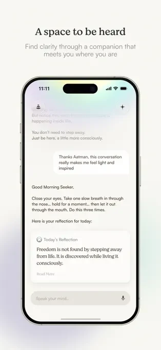 Aatman spiritual conversation screen